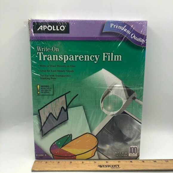 Apollo Write On Clear Transparency Clear Film for Markers Box Open Box 8.5 x 11 - Picture 8 of 8
